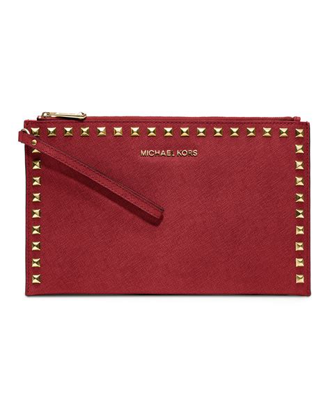 michael kors rote clutch|Michael Kors studded clutch.